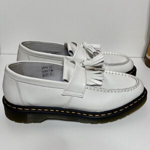 Dr. Martens Adrian Yellow Stitch Leather Tassle Loafers